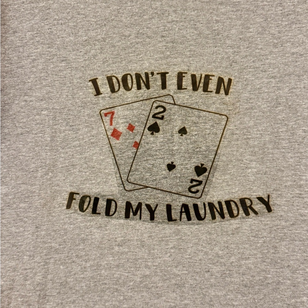 Men's Custom-Made Gray Poker Graphic Tee - Picture 4 of 4